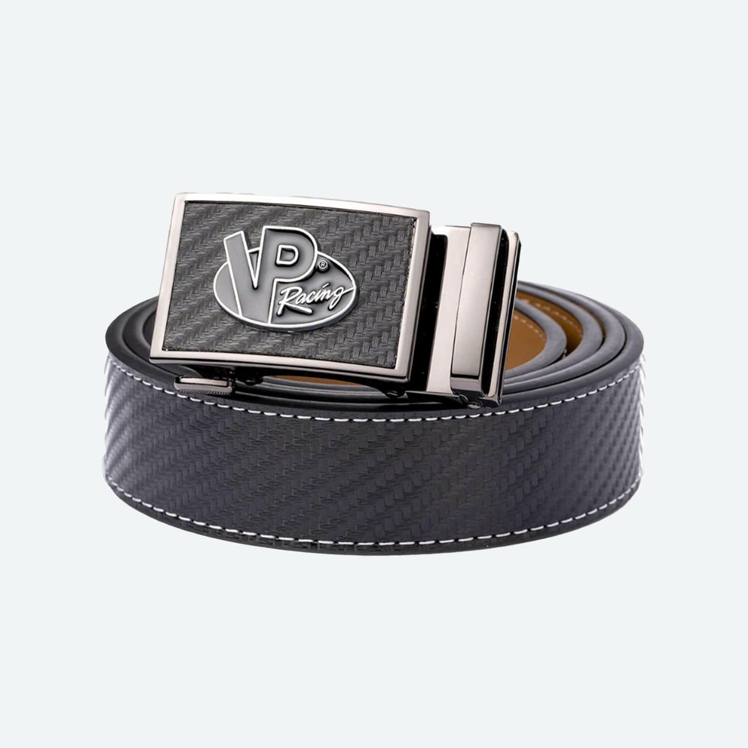 VP Racing Leather Belt with Brushed Metal Belt Buckle