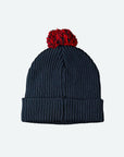 back of fleece-lined VP knit pom pom beanie