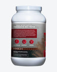 back label on container of Powermaster Chocolate Whey Isolate Protein Powder