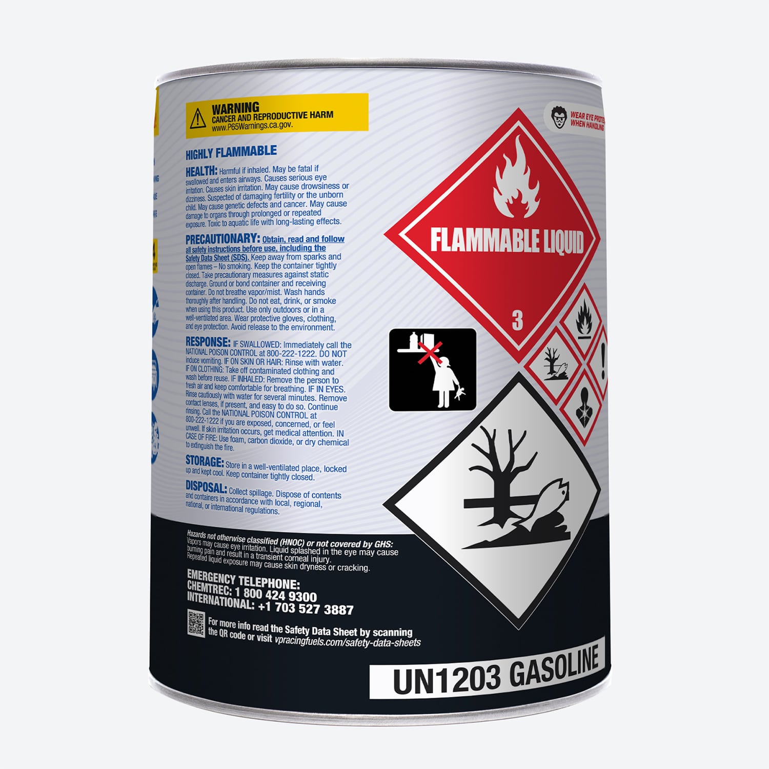a 5-gallon pail of VP 4-cycle fuel for portable outdoor equipment