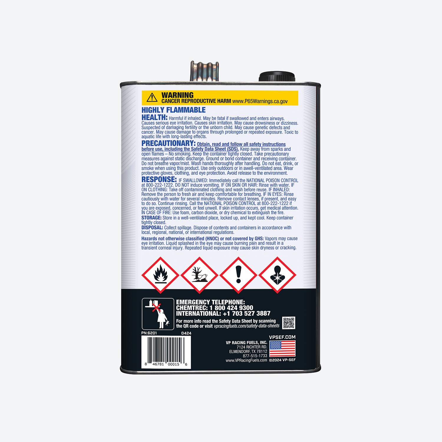 One-gallon container of VP 4-cycle fuel for small engines