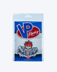 VP Racing iron-on patches shown still in the original packaging