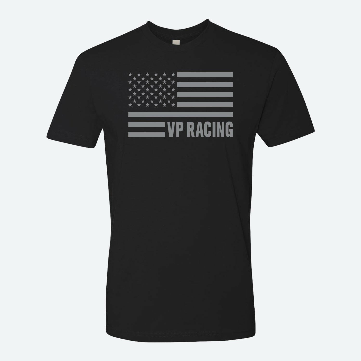 front of the VP Racing Black American Flag T-Shirt