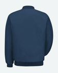 back of the VP navy blue men's workman jacket