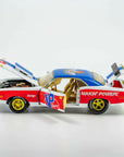driver's side photo of the driver's side view of the VP Racing 1970 Dodge Challenger Diecast R/T HEMI 1:24 Scale with doors, hood, and trunk open and the engine partially exposed