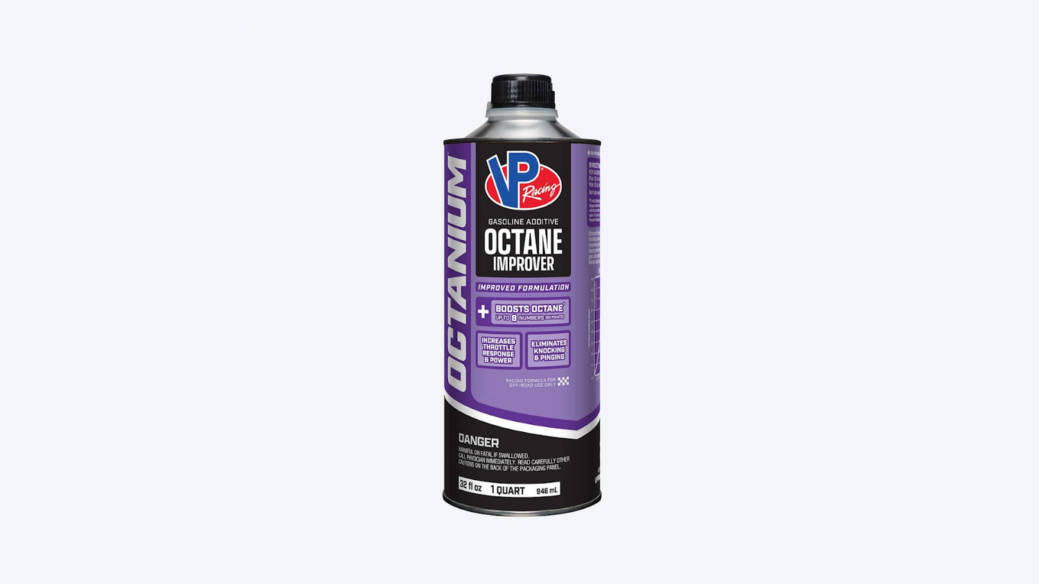 Octane booster gasoline additive bottle for engines