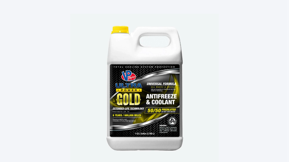 VP Racing antifreeze and coolant container