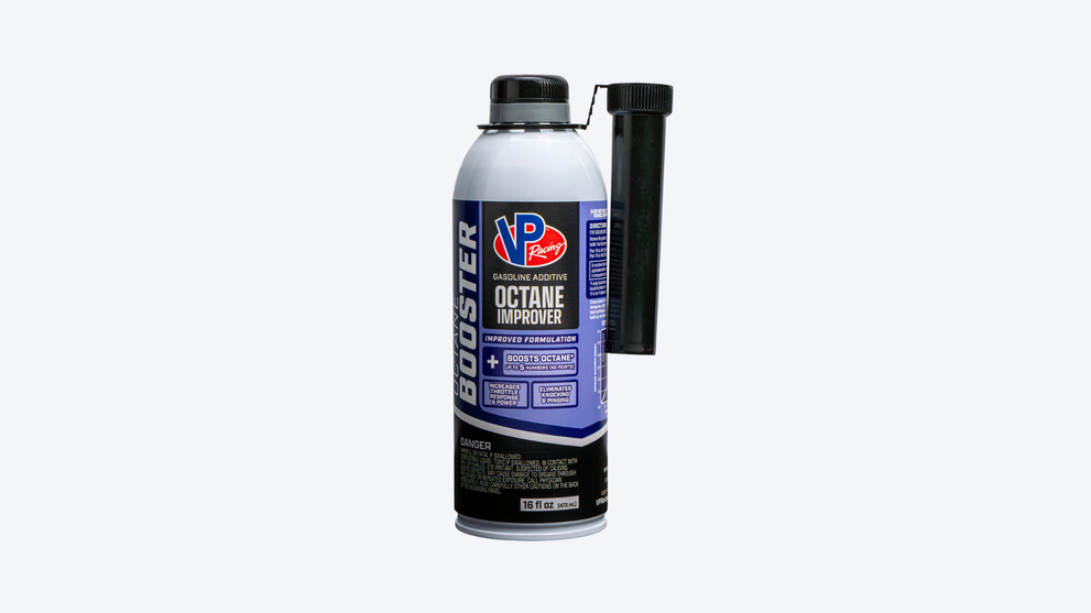 VP Racing octane booster bottle with measuring chamber