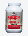 front of container of Powermaster Vanilla Whey Isolate Protein Powder