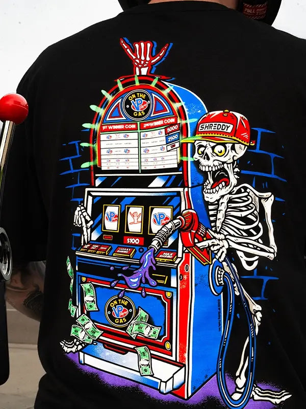 Shreddy Lyfe X VP Racing "Skeleton Slot Machine" T-Shirt
