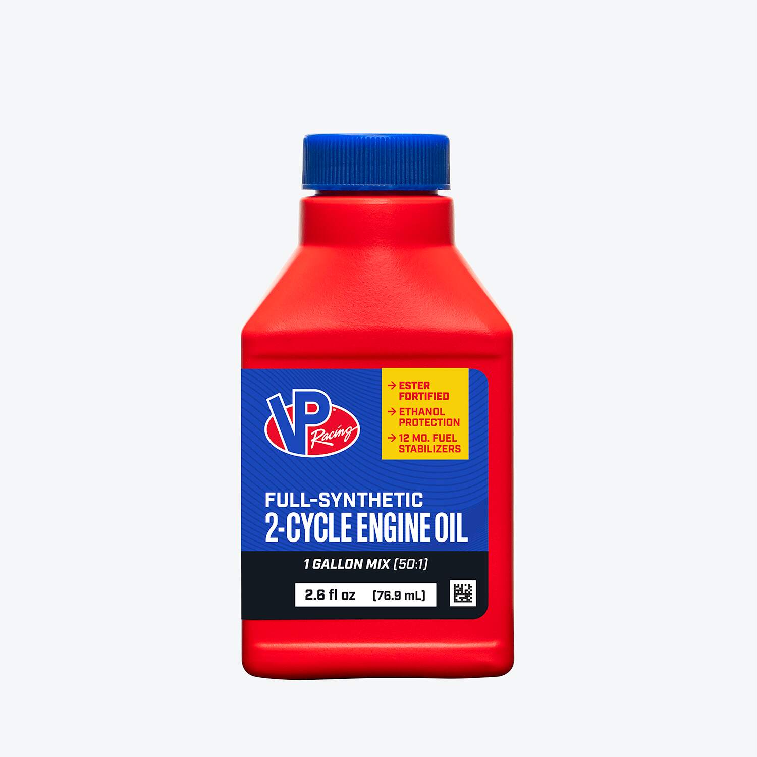 2.6 ounce bottle of VP synthetic 2-cycle oil for small engines