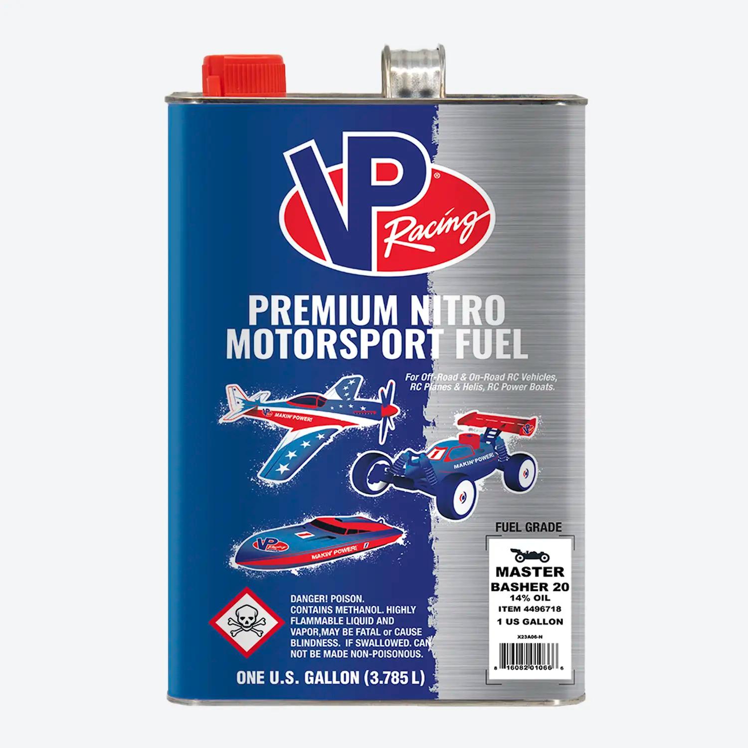 one-gallon container of VP Master Basher Nitro Fuel
