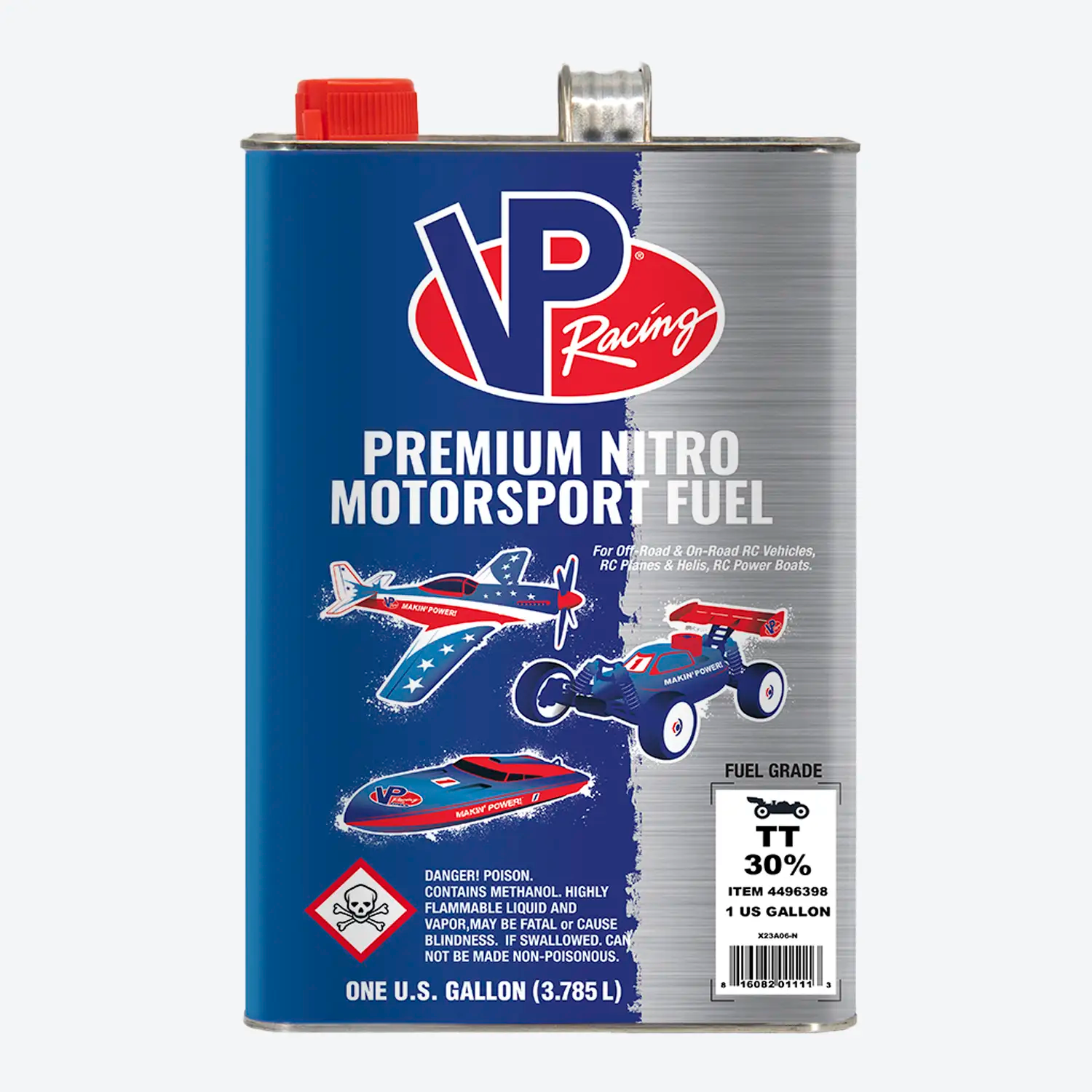one-gallon container of VP 1/8 Scale R/C Car 30% Nitro Fuel TT