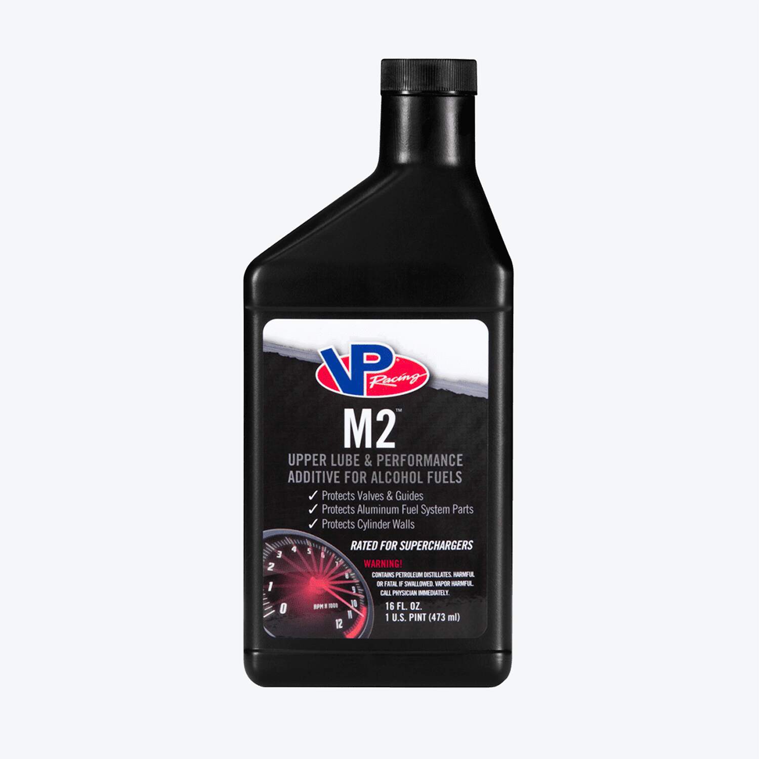 bottle of VP M2 Upper Lube alcohol fuel additive