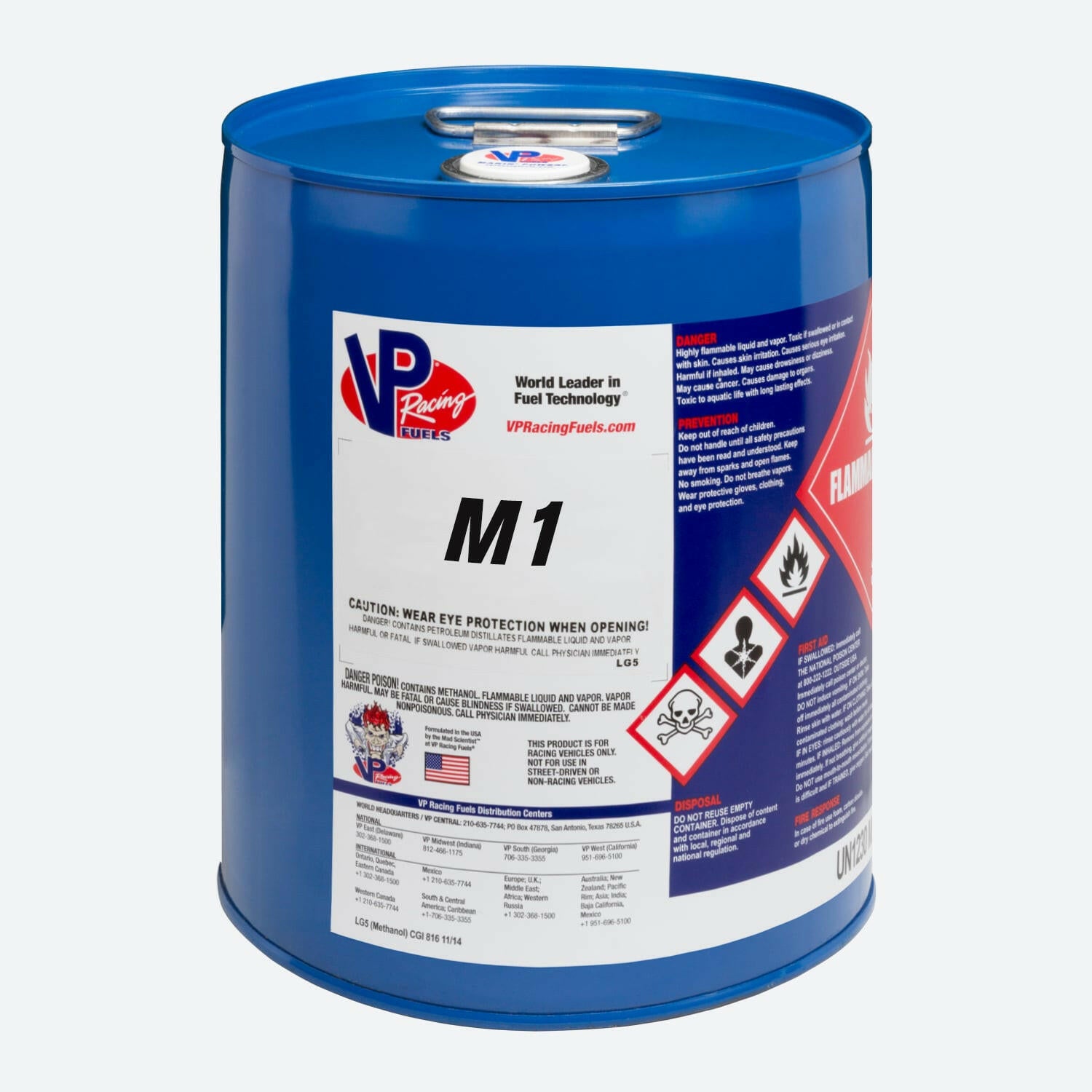 5 gallon pail of VP M1 fuel, methanol fuel for racing