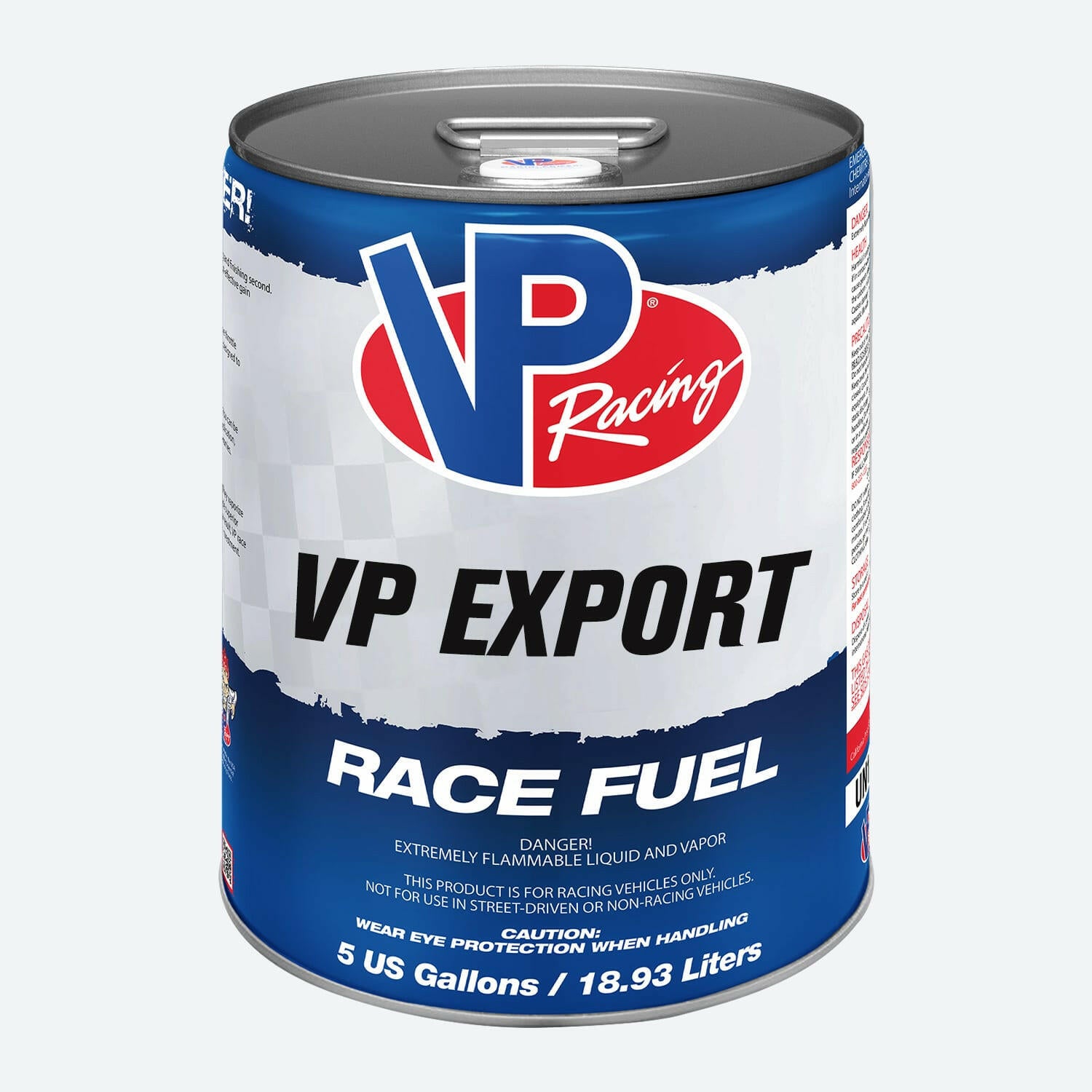 5 gallon pail of VP Export race fuel for rally cars