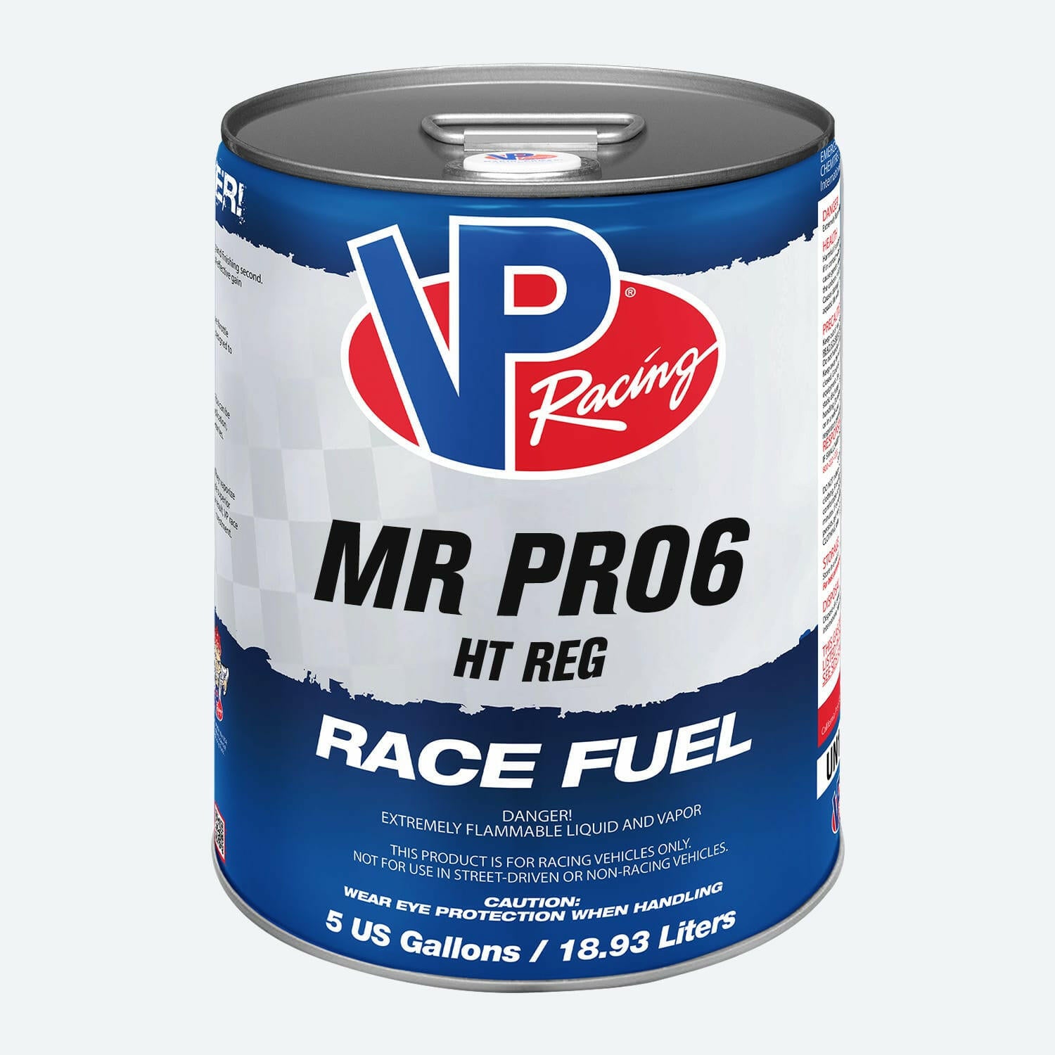 5-gallon pail of VP MR Pro6-HT Reg race fuel