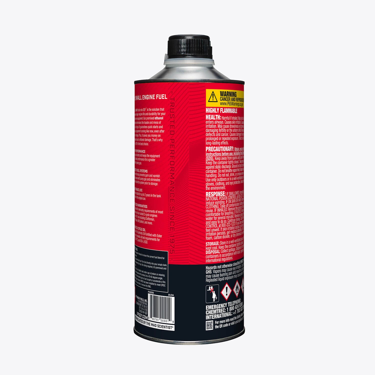 1-quart bottle of VP Racing 40:1 fuel mix