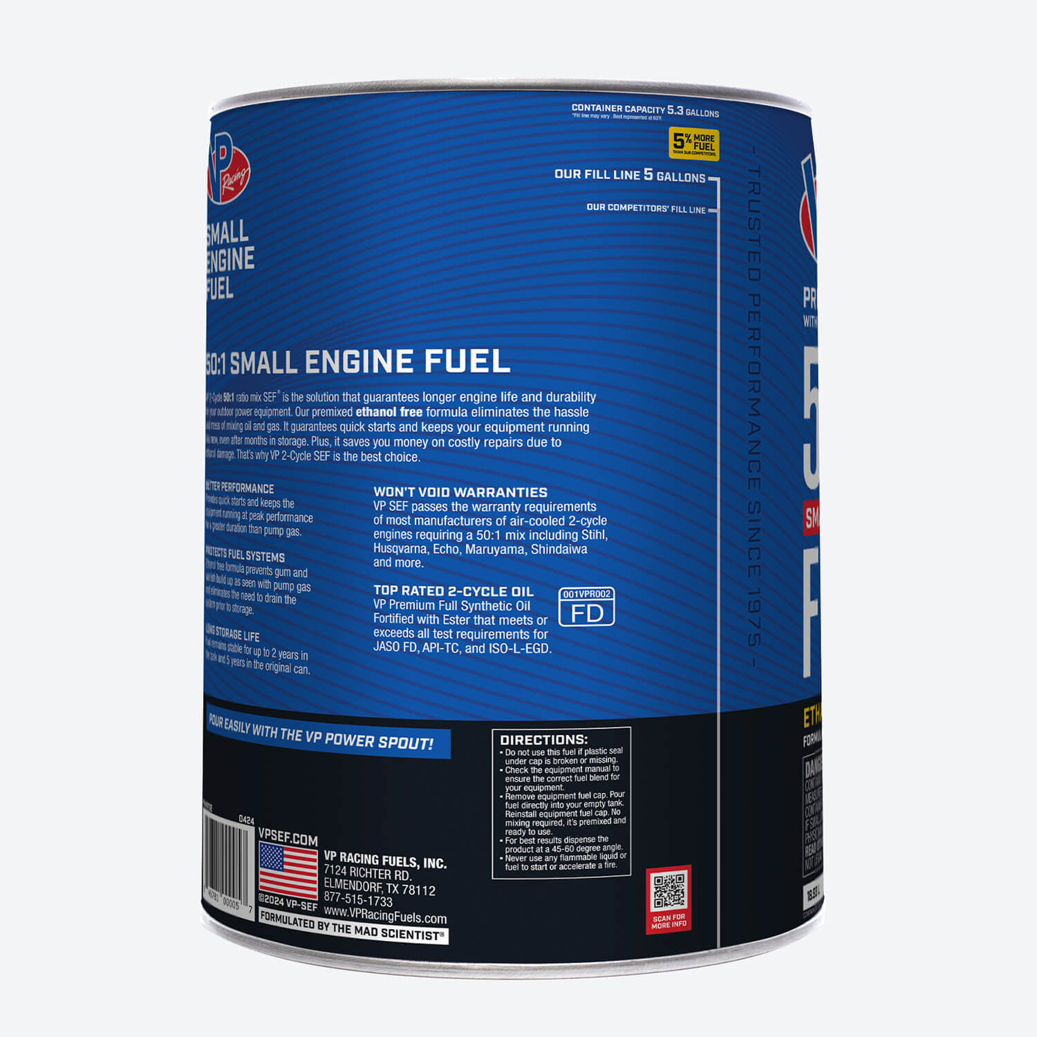 5-gallon pail of VP 50:1 fuel mix