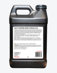 back label on a 2.5 gallon bottle of VP Racing AW46 hydraulic oil