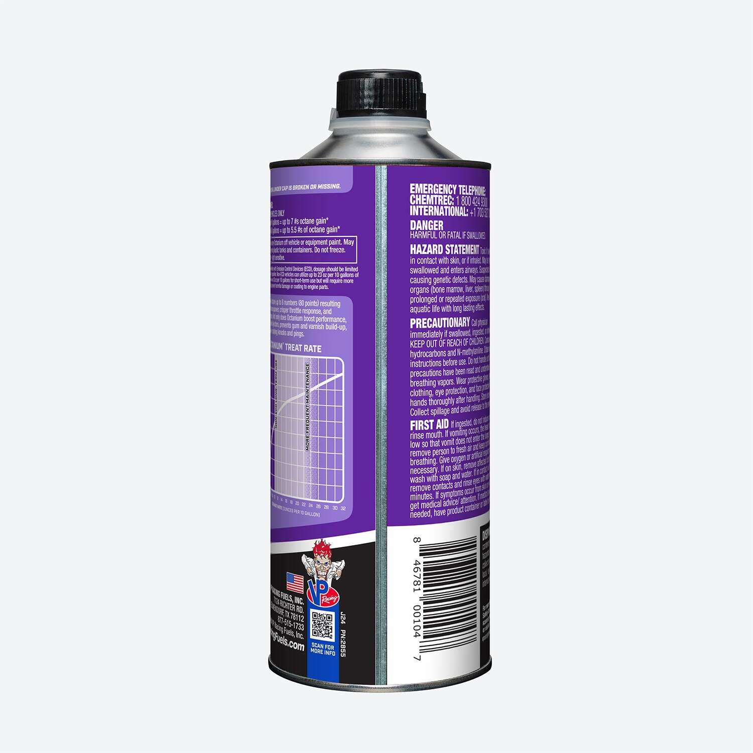 one-quart bottle of Octanium VP octane booster 32 oz