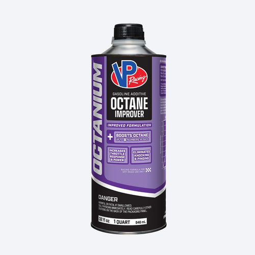 one-quart bottle of Octanium VP octane booster 32 oz