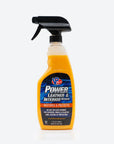 A bottle of VP Power™ Leather & Interior Detailer. Non-oily, anti-static car detailing leather cleaner