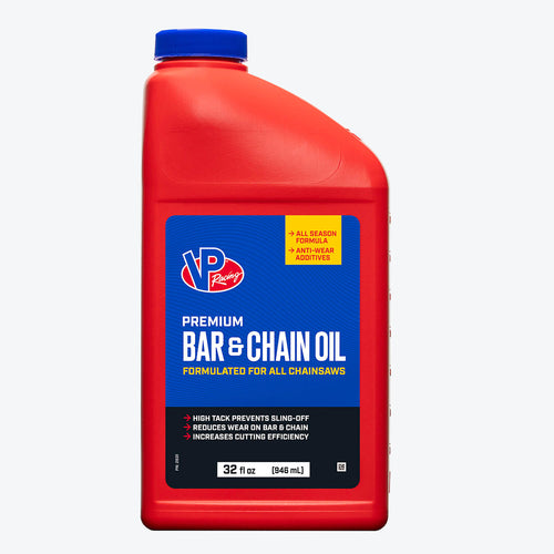 One quart bottle of VP bar and chain oil