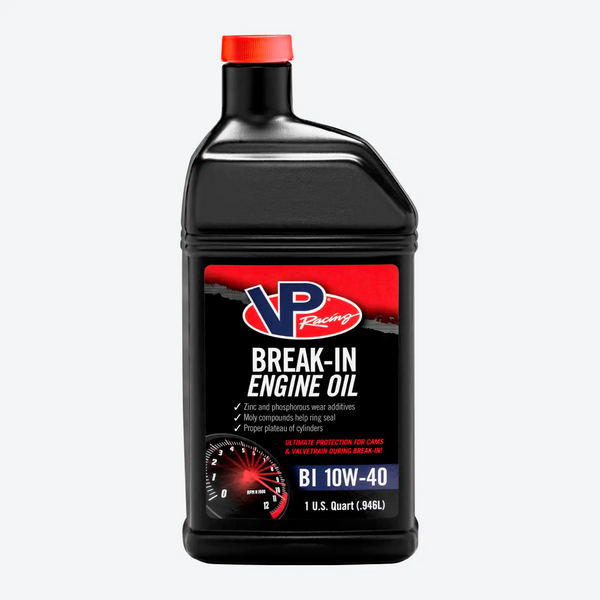 a quart-bottle of VP Racing 10w40 engine break-in oil