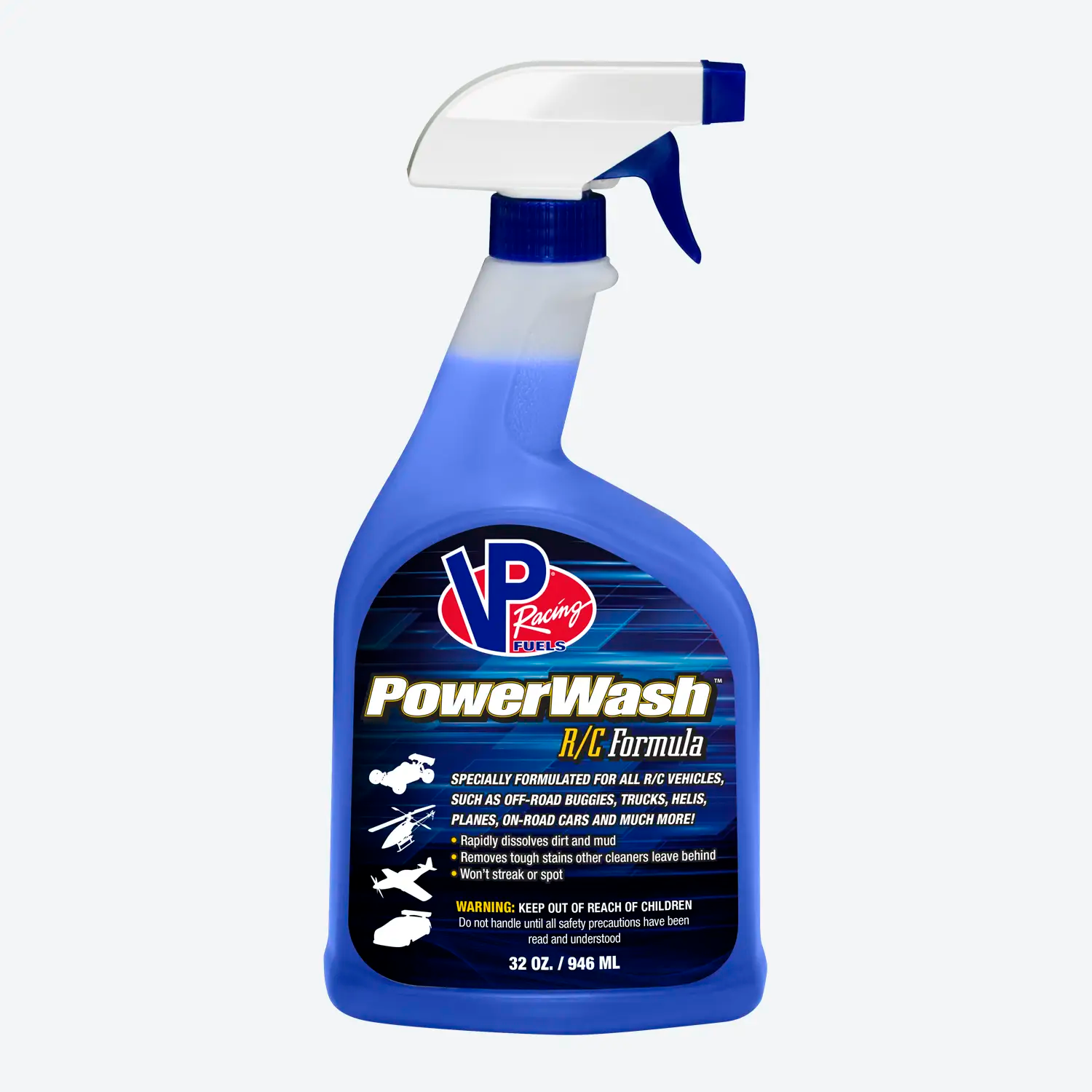 a 32 ounce bottle of VP Powerwash RC Hobby formula concentrated cleaner