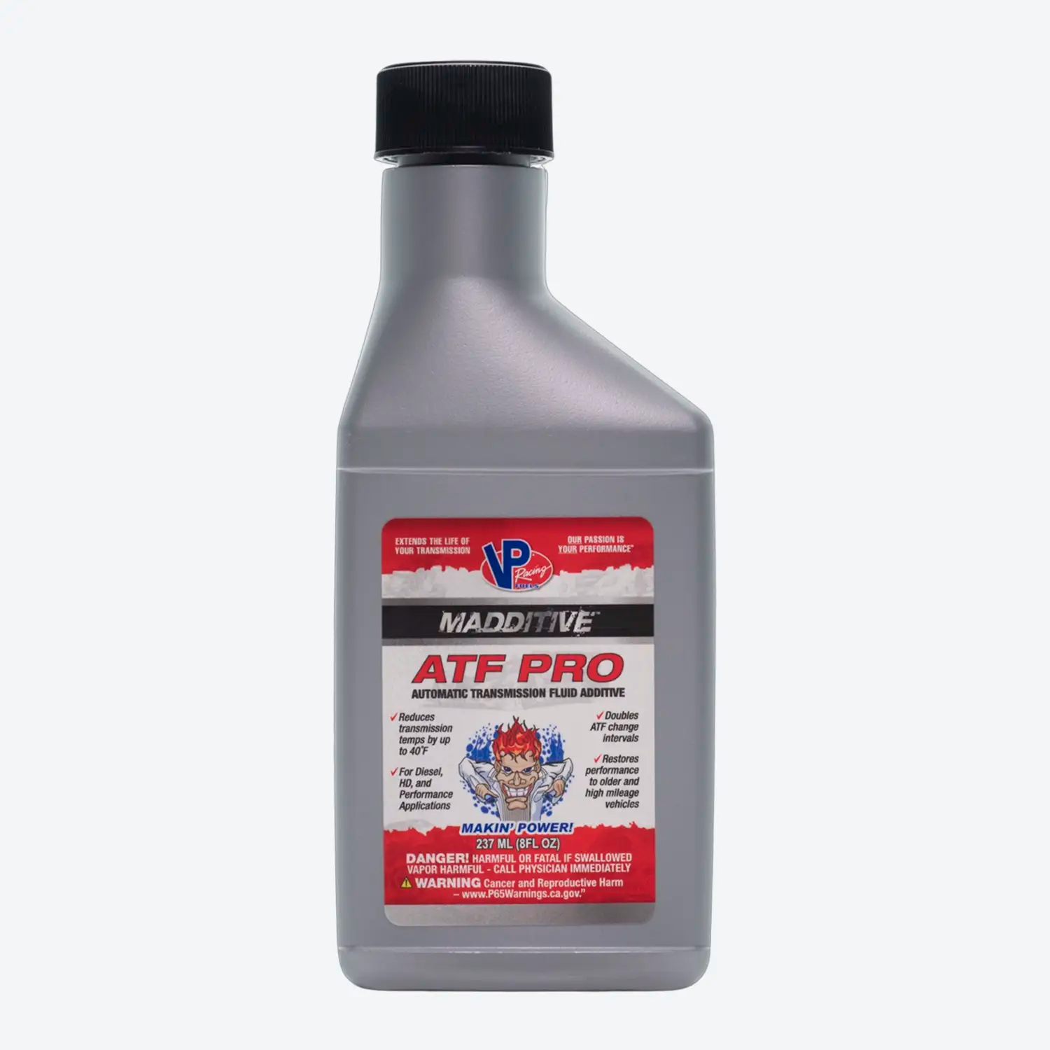 A bottle of VP Racing ATF Pro automatic transmission fluid additive.