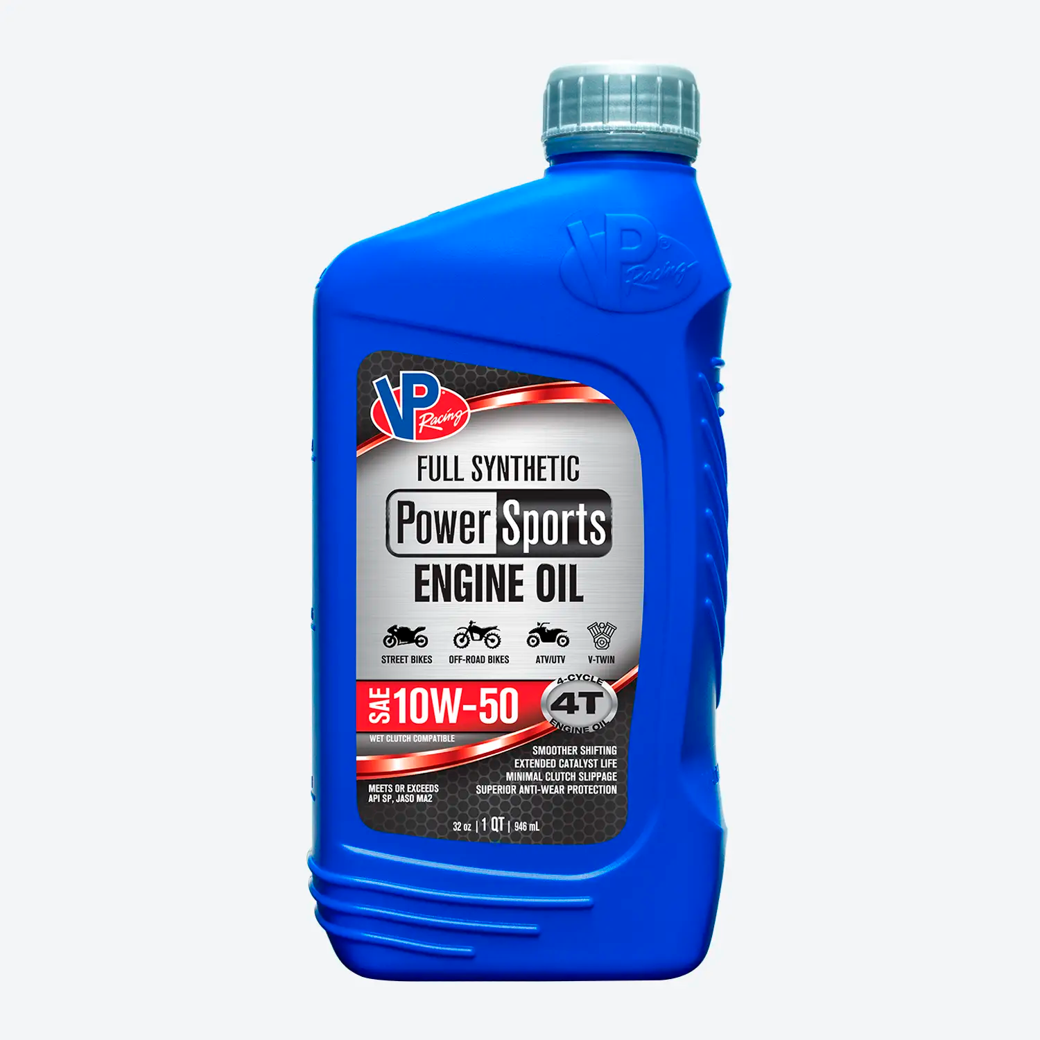 quart bottle of VP 4T full synthetic 10w50 engine oil for powersports