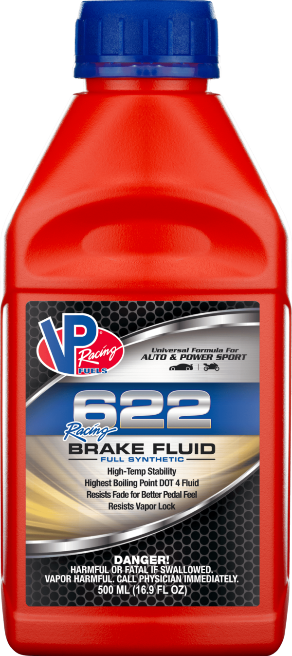 16.9 oz. bottle of VP 622 Full Synthetic Dot 4 Brake Fluid for racing
