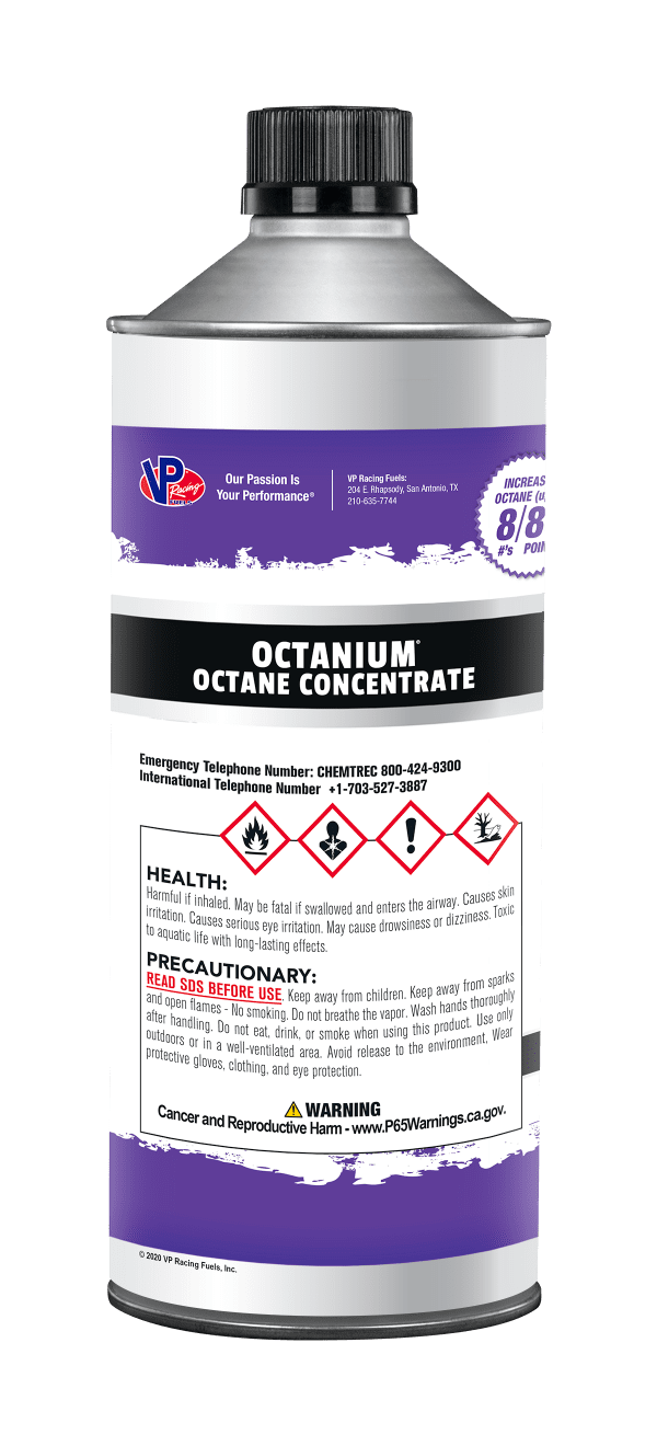 VP Octanium octane booster - back of bottle