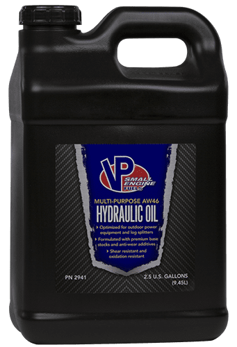 2.5-gallon container of VP AW 46 Hydraulic Oil for outdoor power equipment