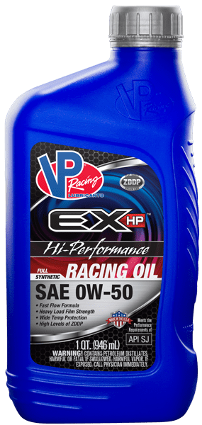 VP EX-HP SAE 0W50 synthetic oil for racing