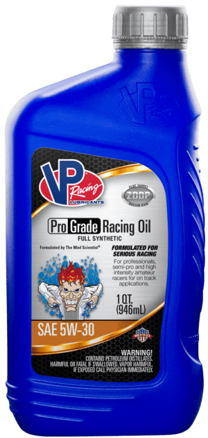 1 quart bottle of VP Pro Grade SAE 5w30 synthetic oil for racing