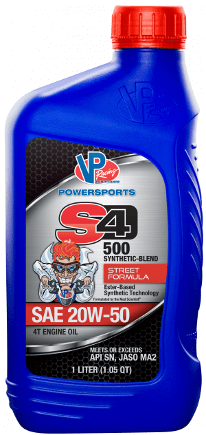 VP S4-500 synthetic blend 20w50 motorcycle oil