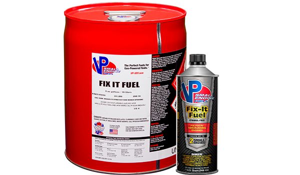 lawn mower won't start? Try VP Fix-It-Fuel; 5 gallon and 1 quart containers- repair your mower and other outdoor power equipment