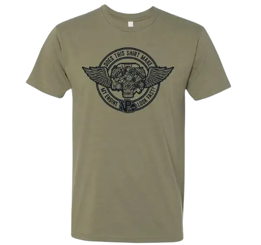 VP Racing light olive Fast Engine t-shirt with black imprint on front