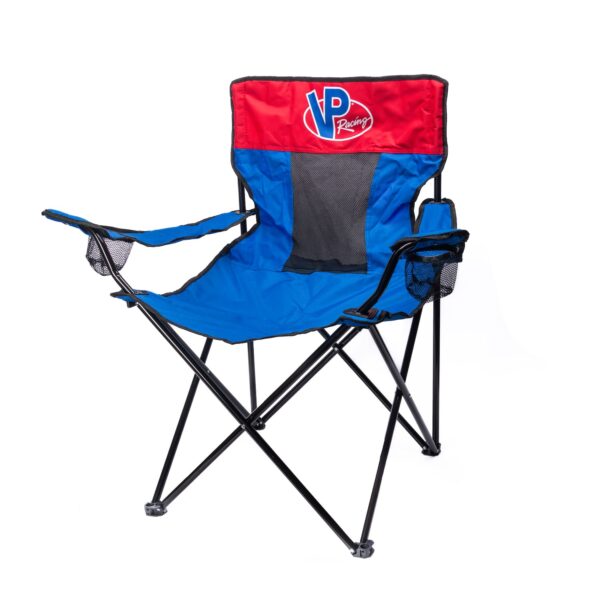 VP Racing Lawn red and blue outdoor foldable chair.