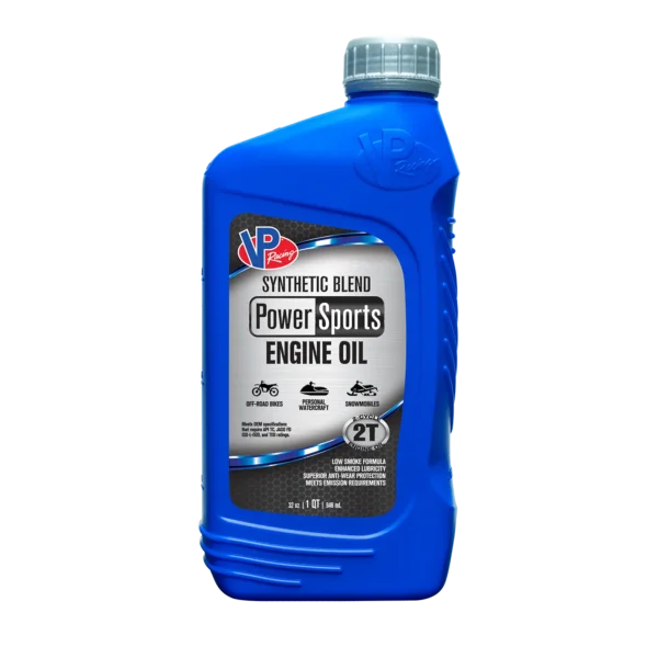 Quart bottle of VP Powersports 2T Synthetic Blend Engine Oil