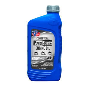 Quart bottle of VP 4T 10W40 Conventional Oil for Powersports.